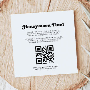 Carte D'accompagnement Code QR élégant rétro noir et blanc pour la caisse