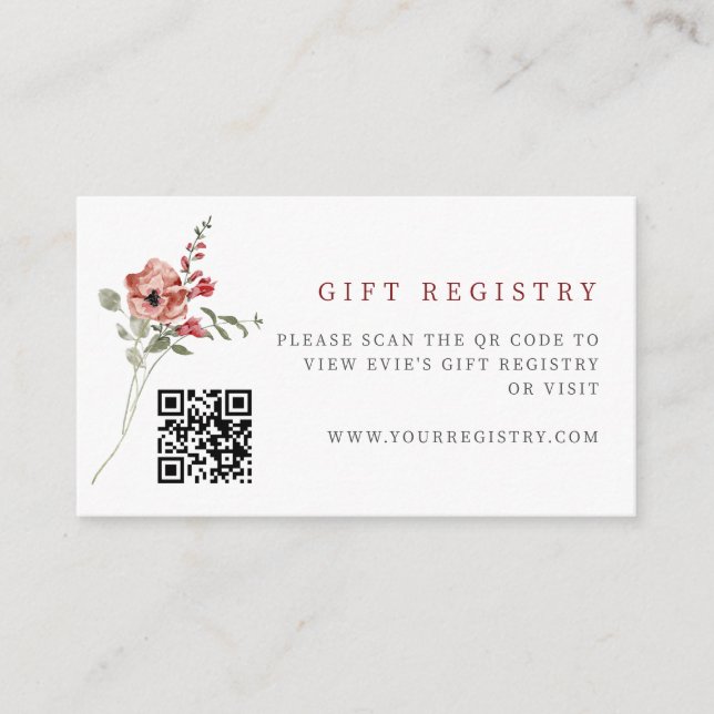 Carte D'accompagnement Code QR floral déliche automne (Devant)