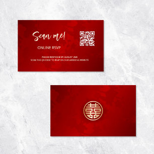 Carte D'accompagnement Code QR Mariage chinois RSVP en ligne