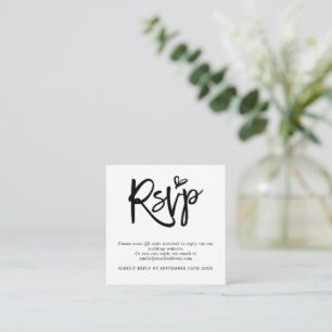 Carte D'accompagnement Code QR Mini Script pour Mariage Réponse incluse