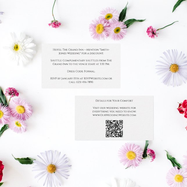 Carte D'accompagnement Code QR minimal et Mariage de texte (Créateur téléchargé)