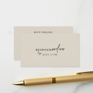 Carte D'accompagnement Code QR minimaliste Taupe RSVP