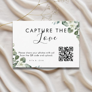 Carte D'accompagnement Code QR Modern Eucalyptus Capture The Love