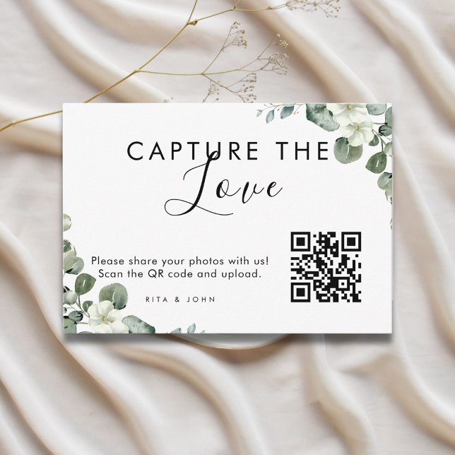 Carte D'accompagnement Code QR Modern Eucalyptus Capture The Love  (Créateur téléchargé)