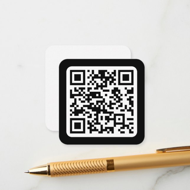 Carte D'accompagnement Code QR moderne modifiable | Blanc noir ou toute c (Devant/Arrière en situation)