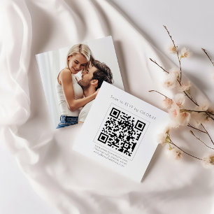Carte D'accompagnement Code QR moderne Photo à l'envers RSVP