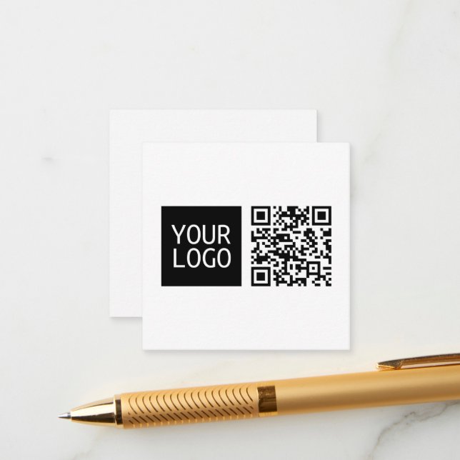 Carte D'accompagnement Code QR modifiable et logo ou image de votre entre (Devant/Arrière en situation)