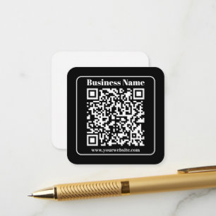 Carte D'accompagnement Code QR modifiable noir et blanc style moderne rét