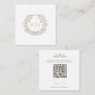 Carte D'accompagnement Code QR monogramme de récolte de mariage photo à p