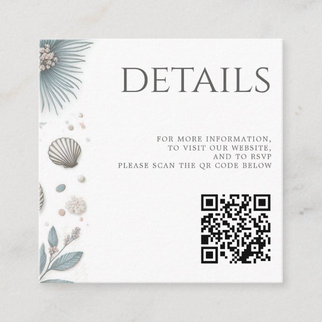 Carte D'accompagnement Code QR Pastel Beach (Devant)