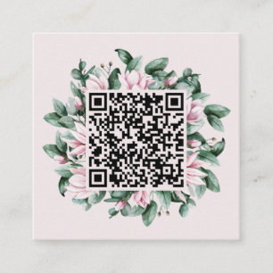 Carte D'accompagnement Code QR personnalisé Magnolia Mariage cadre de fle