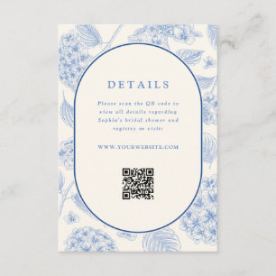 Carte D'accompagnement Code QR pour la Baby Shower de mariage Hydrangea B