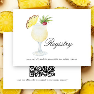 Carte D'accompagnement Code QR pour la liste de mariage de cocktail pour