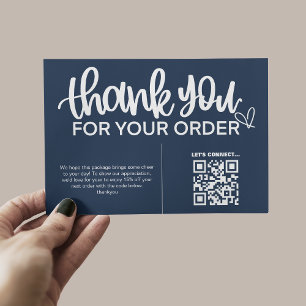 Carte D'accompagnement Code QR Remerciements pour votre emballage d'achat