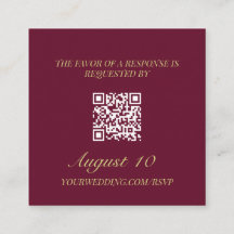 Code QR RSVP de mariage illustrée Monogramme de l'