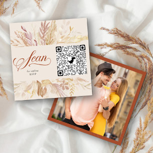 Carte D'accompagnement Code QR RSVP en ligne de photo Terracotta Botaniqu