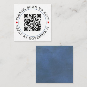 Carte D'accompagnement Code QR RSVP mariage de la bordure bleue et des co
