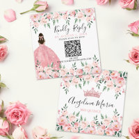 Code QR RSVP Rose Floral pour Quinceanera