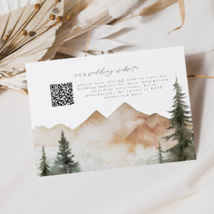 Carte D'accompagnement Code QR Rustic Mountain Mariage RSVP