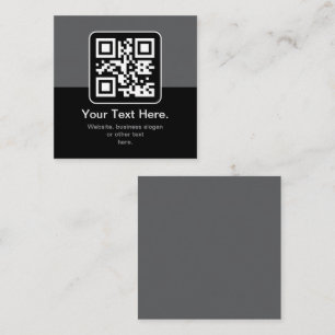 Carte D'accompagnement Code QR scannable moderne   Noir Gris & Blanc