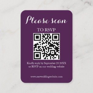 Carte D'accompagnement Code QR simple et moderne et Mariage RSVP