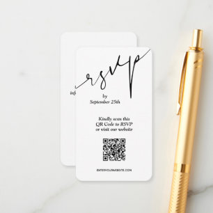 Carte D'accompagnement Code QR simple pour mariage