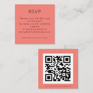 Carte D'accompagnement Code QR simple Rose de corail mariage RSVP Enclôtu