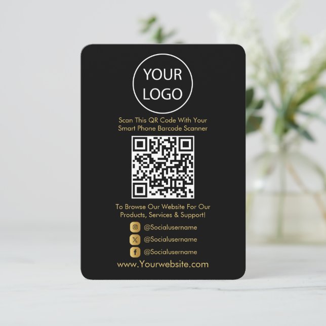 Carte D'accompagnement Code QR Site Web d'entreprise Scannez-moi Médias S (Debout devant)