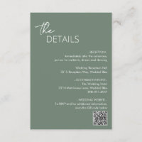Code QR vert minimal Sage Moderne Mariage