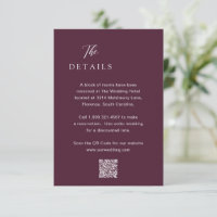 Code QR violet classique Mariage élégant