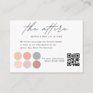 Carte D'accompagnement Code robe couleur de mariage élégant Insertion