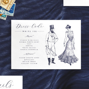 Carte D'accompagnement Code vestimentaire mariage Dessins élégants vintag