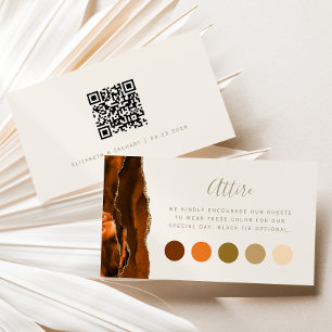 Carte D'accompagnement Code vestimentaire mariage ivoire agate orange brû