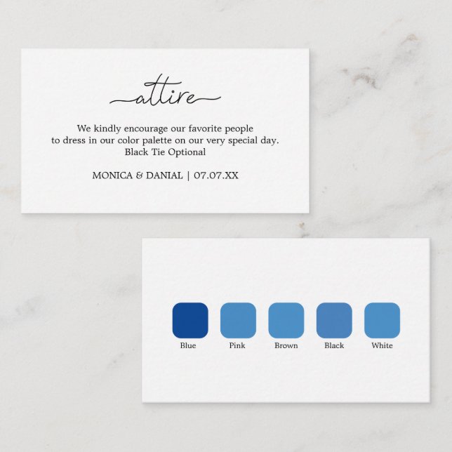 Carte D'accompagnement Code vestimentaire Mariage moderne (Devant / Derrière)