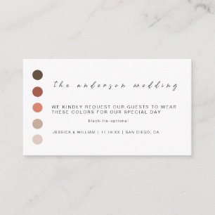 Carte D'accompagnement Code vestimentaire Mariage moderne Insertion