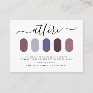 Carte D'accompagnement Code vestimentaire minimaliste moderne Mariage Att