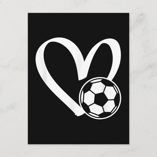 Carte D'accompagnement Coeur de balle de football (Devant)