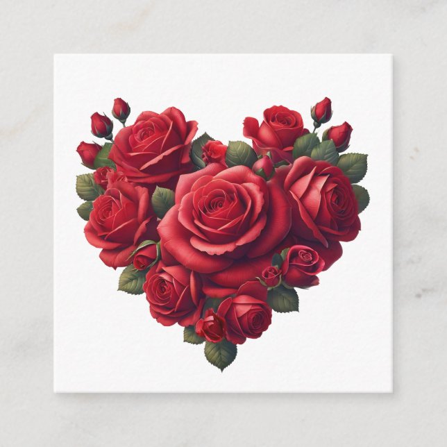 Carte D'accompagnement Coeur des Roses - Art floral romantique (Devant)