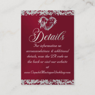 Carte D'accompagnement Coeur et Parties scintillant romantique, Code QR s