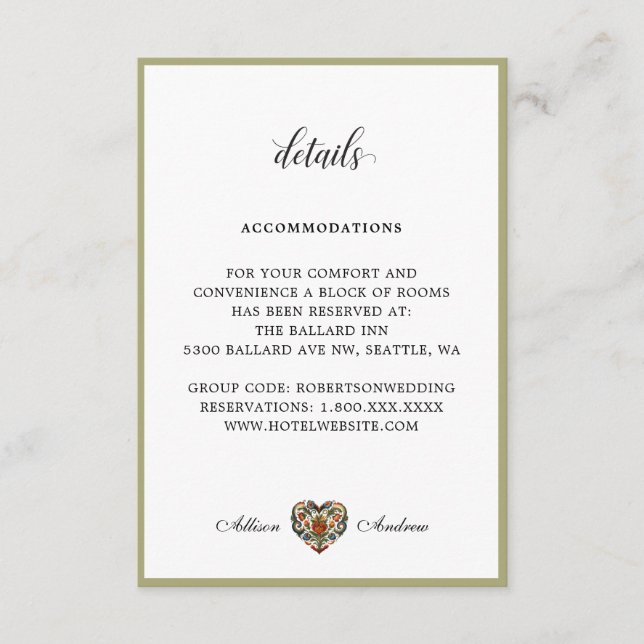 Carte D'accompagnement Coeur rousel norvégien | Détails du boîtier (Devant)