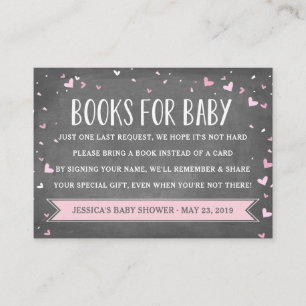 Carte D'accompagnement Coeurs Baby Book Demande Chalkboard   Baby shower
