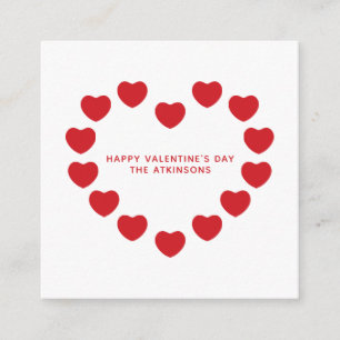 Carte D'accompagnement Coeurs rouges mignons coutume moderne Saint Valent