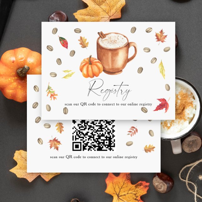 Carte D'accompagnement Coffee citrouille douche nuptiale Code QR pour le  (Créateur téléchargé)