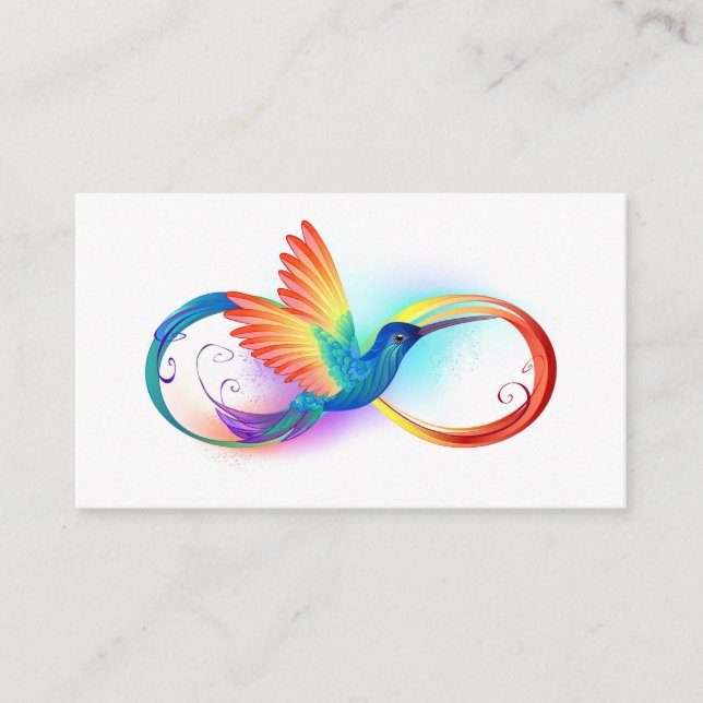 Carte D'accompagnement Colibri arc-en-ciel avec symbole Infinity (Devant)