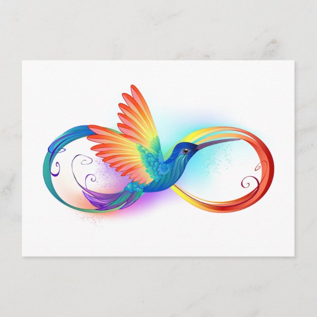 Carte D'accompagnement Colibri arc-en-ciel avec symbole Infinity (Devant)