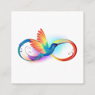 Carte D'accompagnement Colibri arc-en-ciel avec symbole Infinity