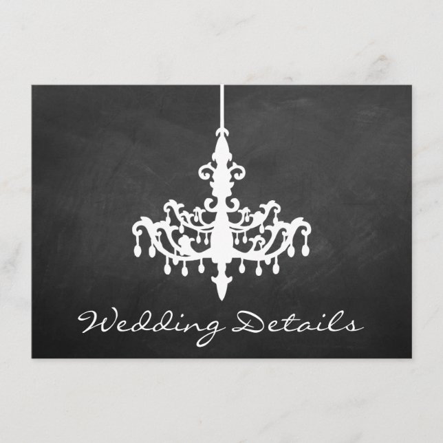 Carte D'accompagnement Collection de Mariage Chandelier élégant (Devant)