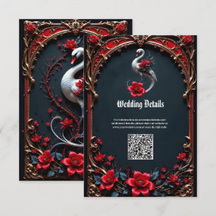 Carte D'accompagnement Collection de mariage Elegant Cygne Blanc 