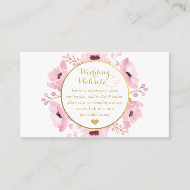 Carte D'accompagnement Collection de Mariages floraux rose-printemps (Devant)