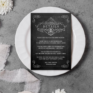 Carte D'accompagnement Collection de Mariages Ornate Chalkboard